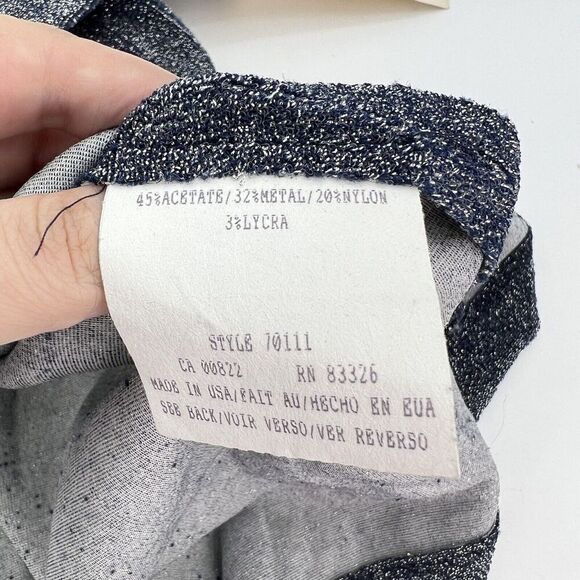 Huey Waltzer Saks Fifth Avenue Blue Sparkle Tank Size 2X NWT VTG - Picture 4 of 4